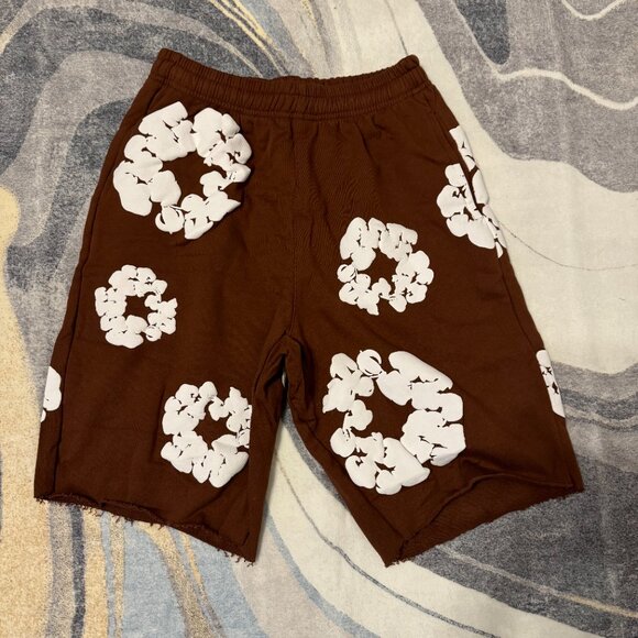 Denim Tears The Cotton Wreath Brown Shorts Size Large - Picture 1 of 3